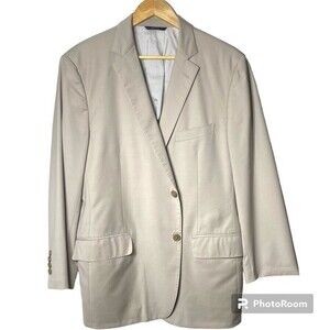 Brooks Brothers 1818 Fitzgerald 100% Wool Beige Suit Coat Blazer Size 43R W37